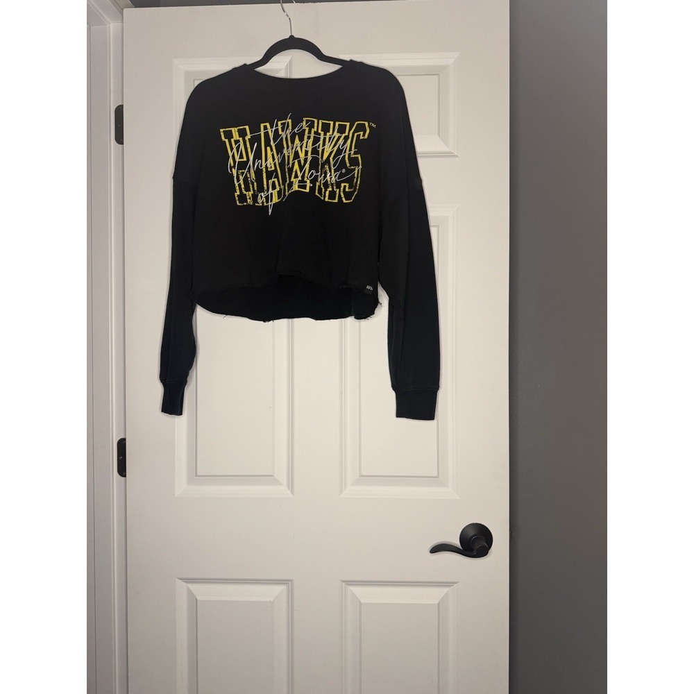 Gameday Social Owen Crop Crewneck Pullover Sweatshirt Large Raw Hem Wore Once
